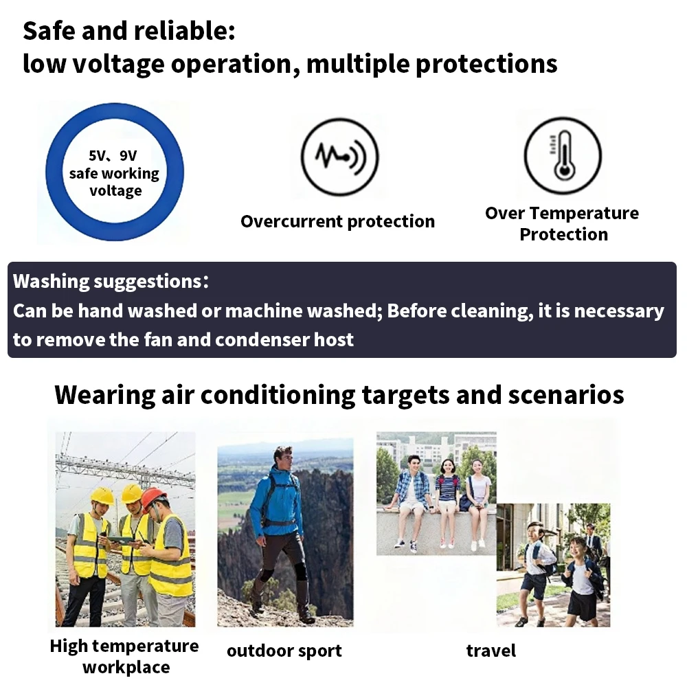 سترة تبريد صيفية لتكييف الهواء سترة ثلج للرجال والنساء تعمل على تعميم الملابس الجليدية سترة تبريد قابلة للتعديل مع عبوات ثلج