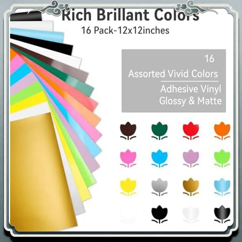 Ensemble Durable de 16 pièces de vinyle Permanent, planches de vinyle auto-adhésives adaptées à la décoration de la maison, tasses, céramique, artisanat de bricolage