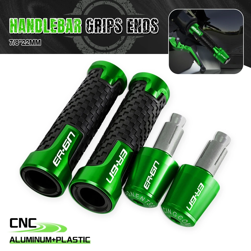 

22 mm Motorcycle Handle Bar Handlebar Grip Ends Aluminum Slider Plug FOR KAWASAKI ER6N ER-6N 2006 -2012 2013 2014 2015 2016 2017