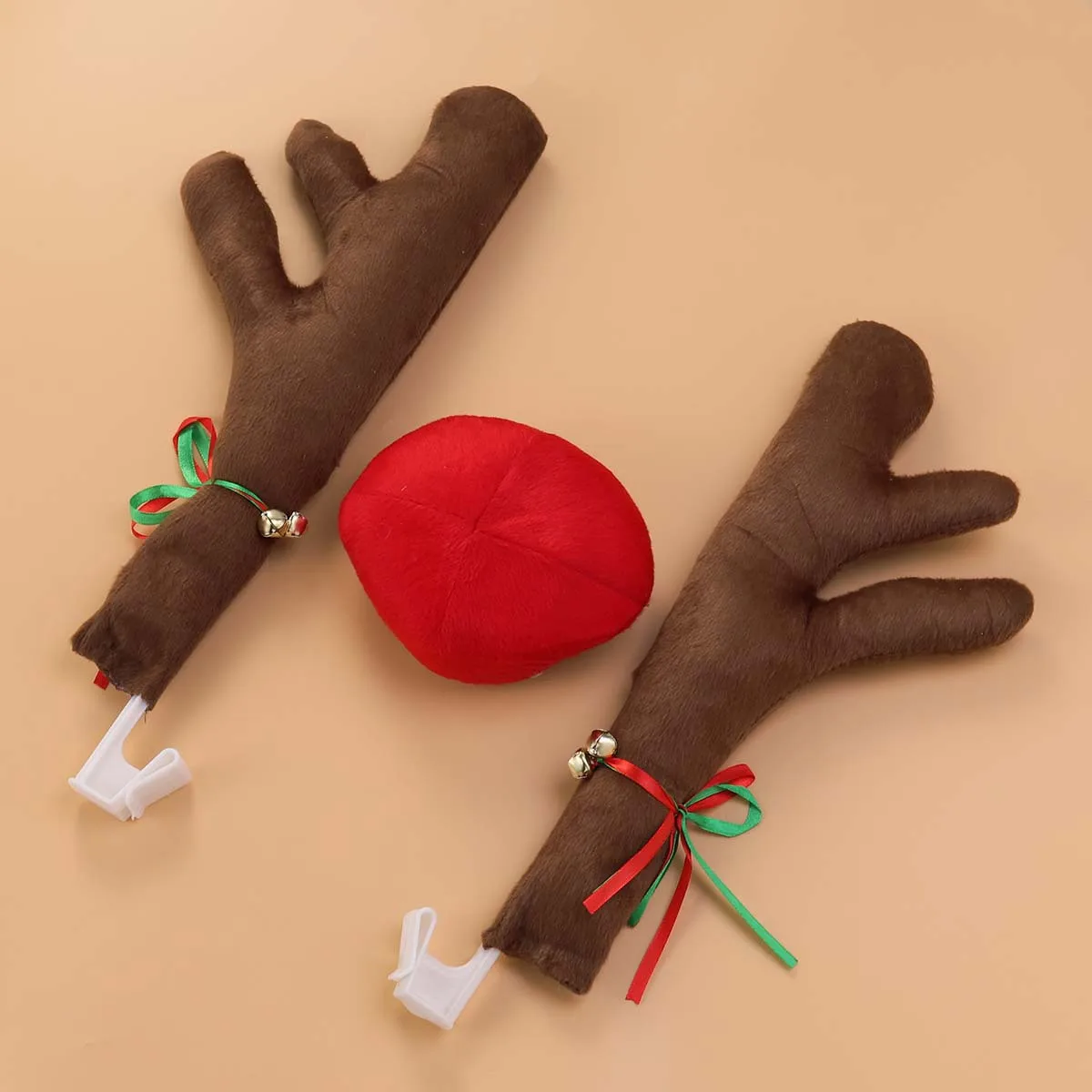 

Car Reindeer Antlers Nose Christmas Decoration Kit Brown Wear Resistant Easy Setup Vehicle Decor Car Decorations