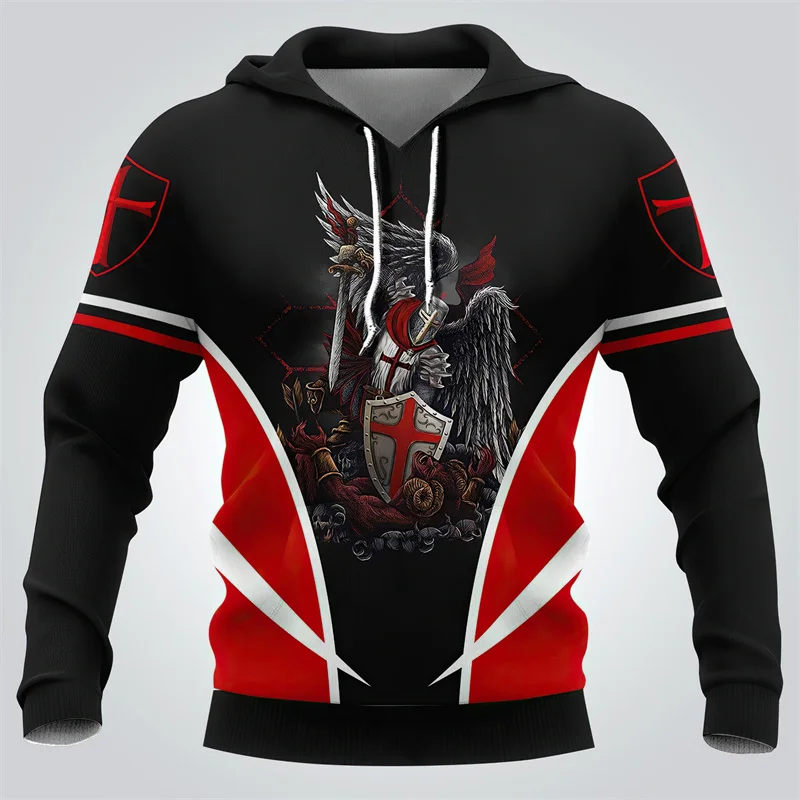 Fashion 3D Order Of The Knights Templar Printed Hoodies For Men Pop Templar Order Graphic Hooded Sweatshirts Kids Hipster Hoodie