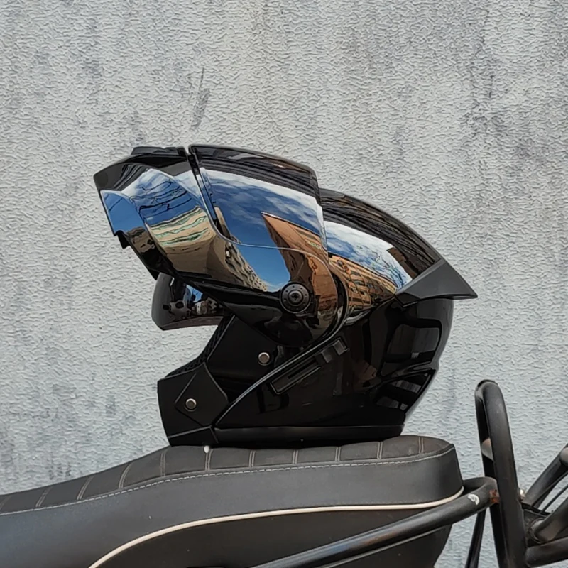 ORZ Latest DOT Approved Safety Modular Flip Motorcycle Helmet Voyage Racing Dual Lens Helmet Interior Visor