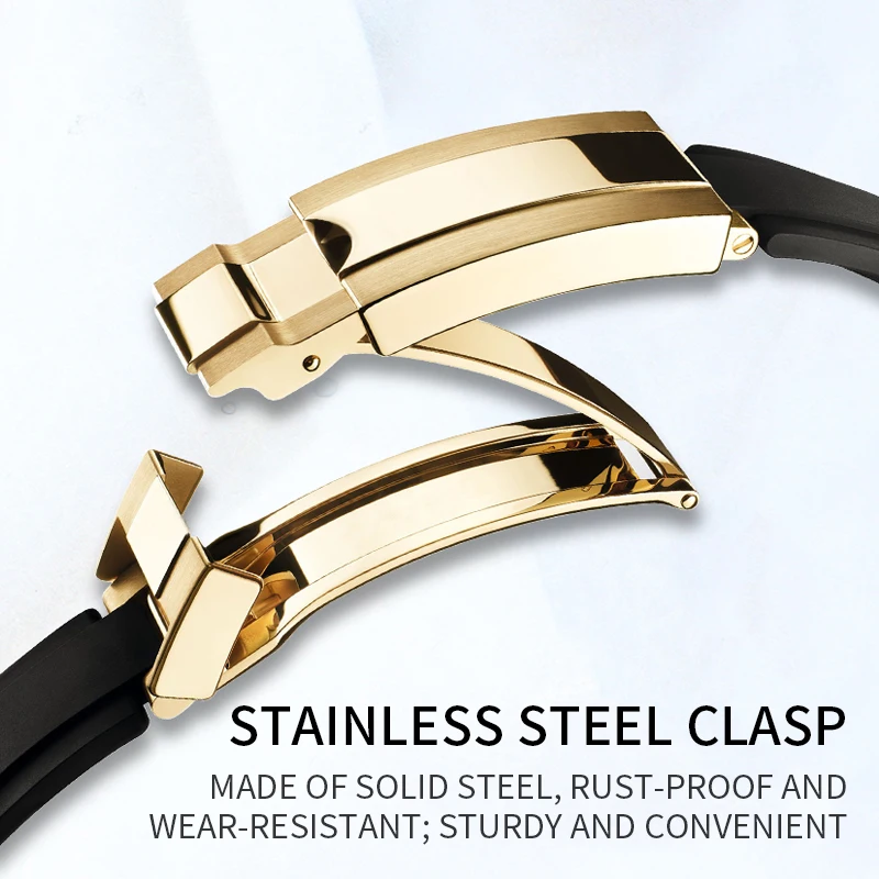 20/22 مللي متر حزام ساعة من المطاط السيليكون متوافق مع رولكس الغواصة سايكو هاميلتون تيسو ميدو لونجين حزام متين مقاوم للماء