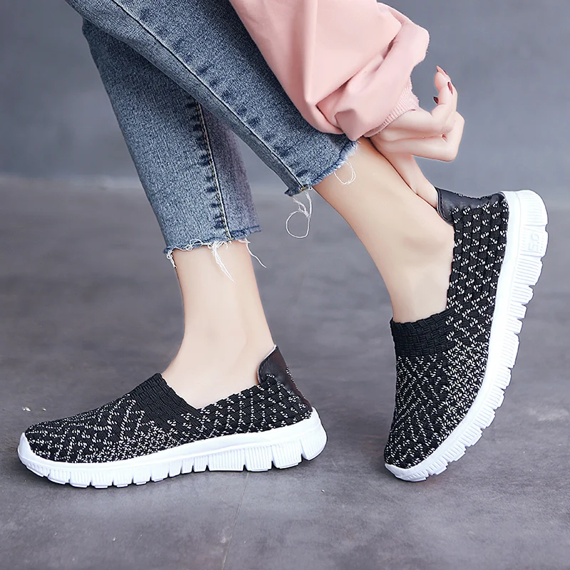 STRONGSHEN Women Handmade Woven Shoes Summer Shallow Breathable Soft Comfortable Flat Slip on Light Walking Shoes Loafers 35-42