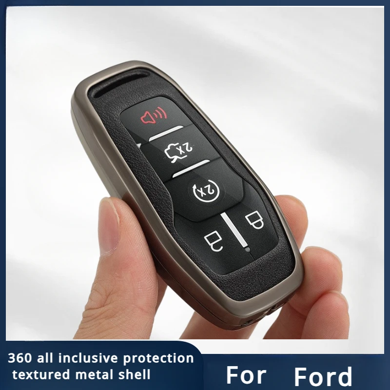 

Zinc alloy car Key Case Fob Cover for Ford Fusion Mondeo Mustang F-150 Explorer Edge 2015 2016 2017 2018 Car Accessories