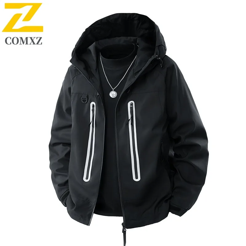 

COMXZ Fashion Mens Jacket Outdoor Adventure Multi Functional Coat Daily Style Comfortable Lightweight Autumn Motorcycle Jacket