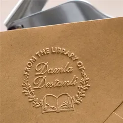 Personalized Book Embosser Custom Library Embosser Seal Customized This Book Belongs To,Custom Book Stamp from the library of