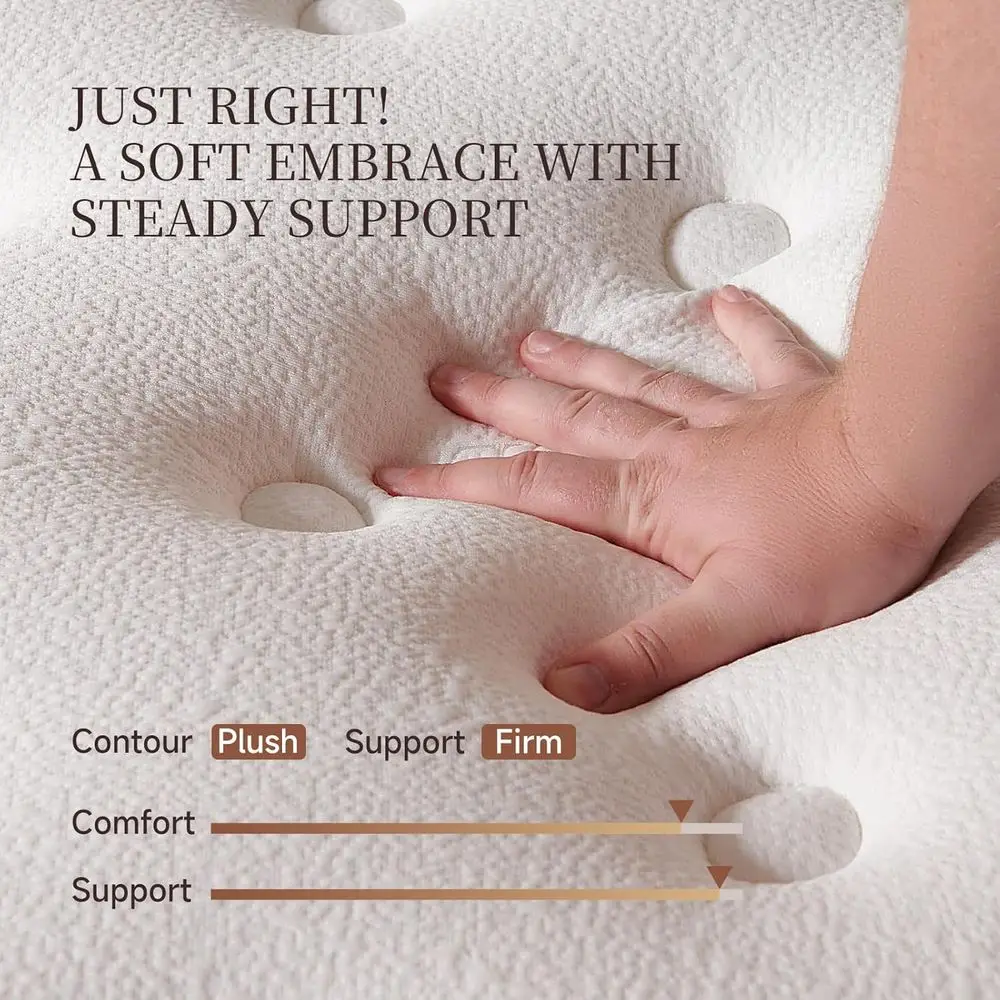 Colchão Queen Size 12 Polegadas, firmeza média com espuma viscoelástica e bobinas de bolso embaladas individualmente, sem fibra de vidro, CertiPUR-US Ce