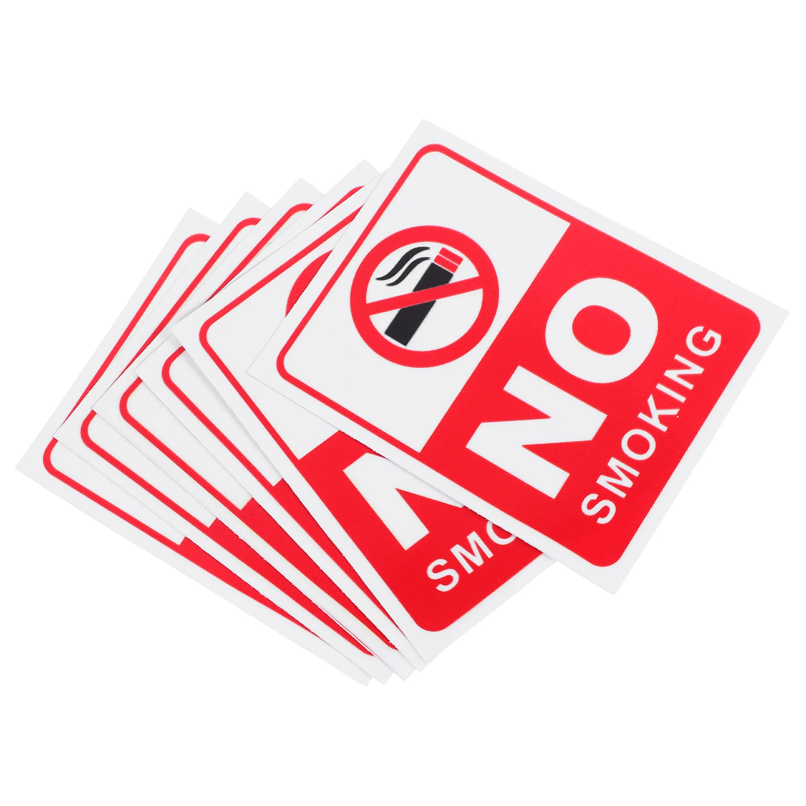 

6pcs No Smoking Sign High Visibility Material Easy Installation Fire Safety Signs for Business Table Home Hotel Plastic
