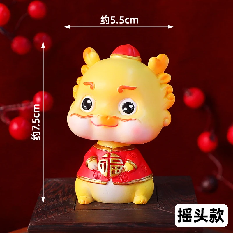 Chinese New Year 2024 Cake Topper Dragon Baby Ornament Dragon Year of Wealth Fortune for Kids 1st Birthday Full Moon Decorations