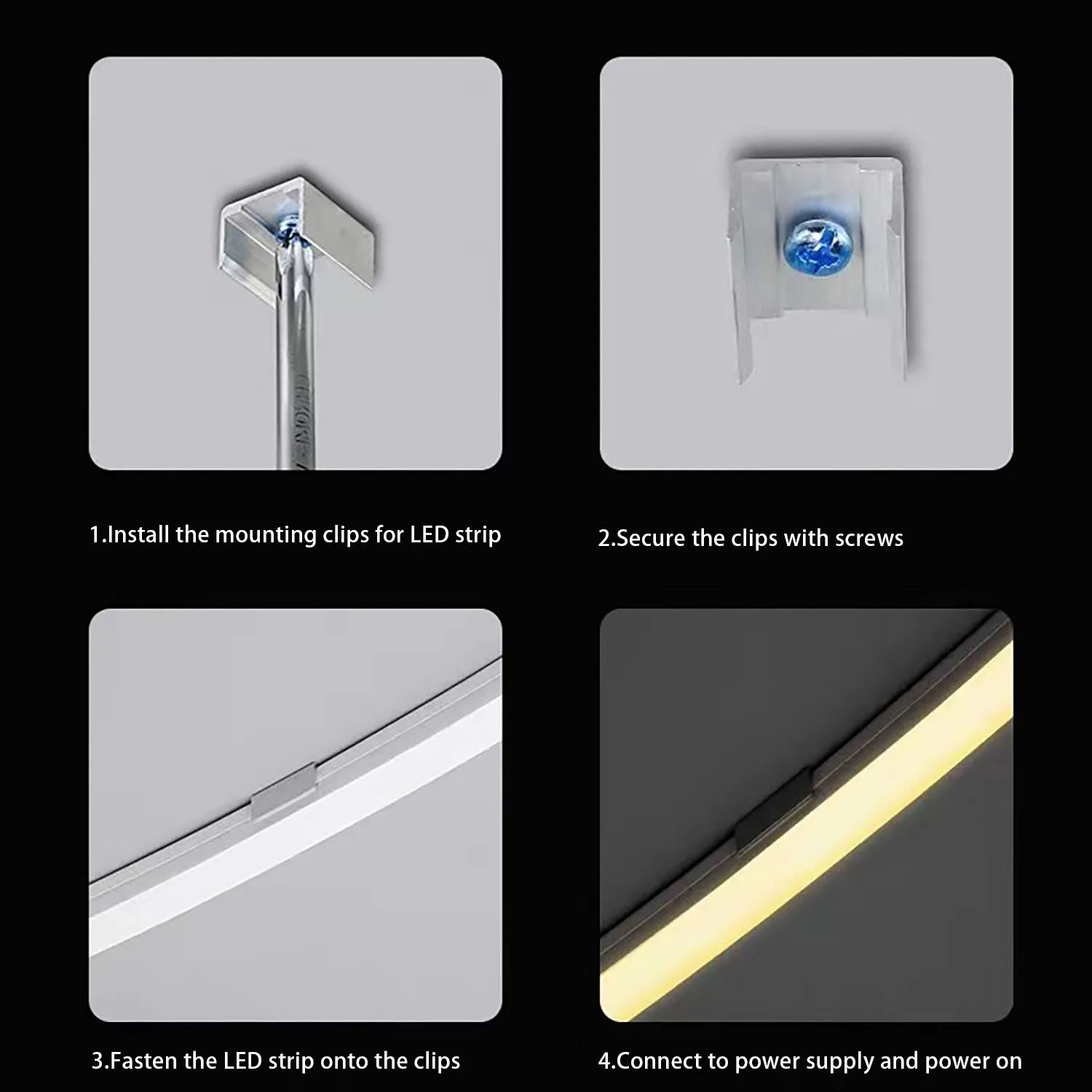 Aluminium LED Neon Tube Clips Holder, Fastener Accessories for WS2811 WS2812B Silicone Strip Light
