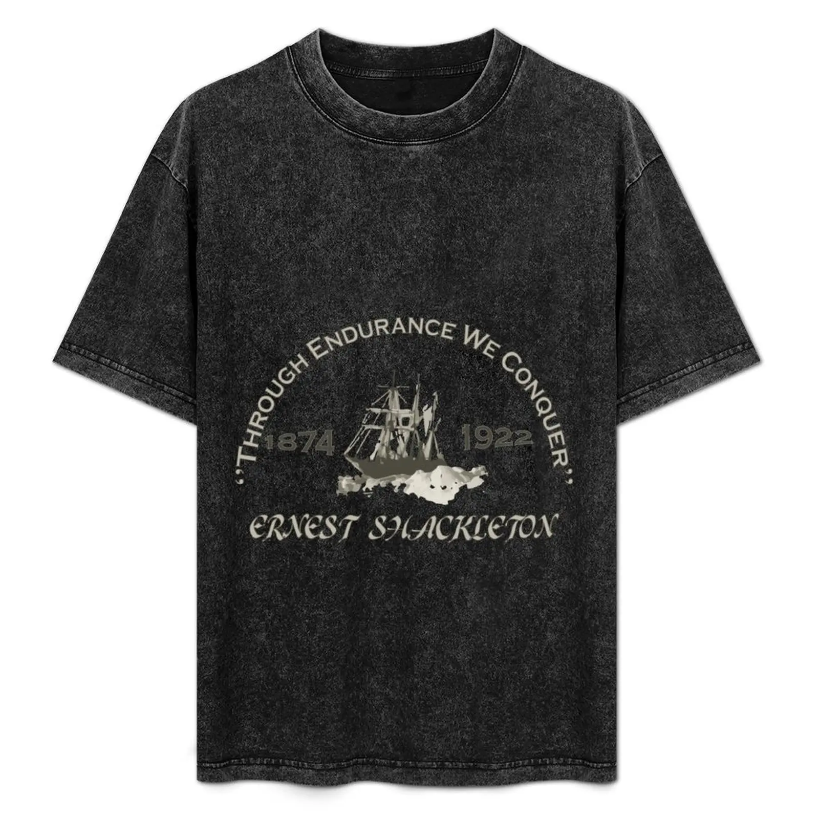 

Through Endurance We Conquer - Sir Ernest Shackleton T-Shirt Basic Solid Tee for Daily Use