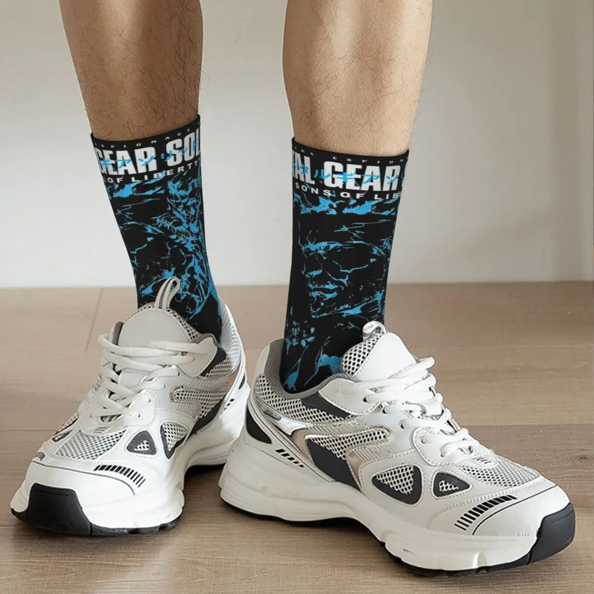 Unisex MGS2 Snake And Raiden Metal Gear Solid Socks Warm Casual Socks Novelty Merch Middle Tube Socks Wonderful Gifts