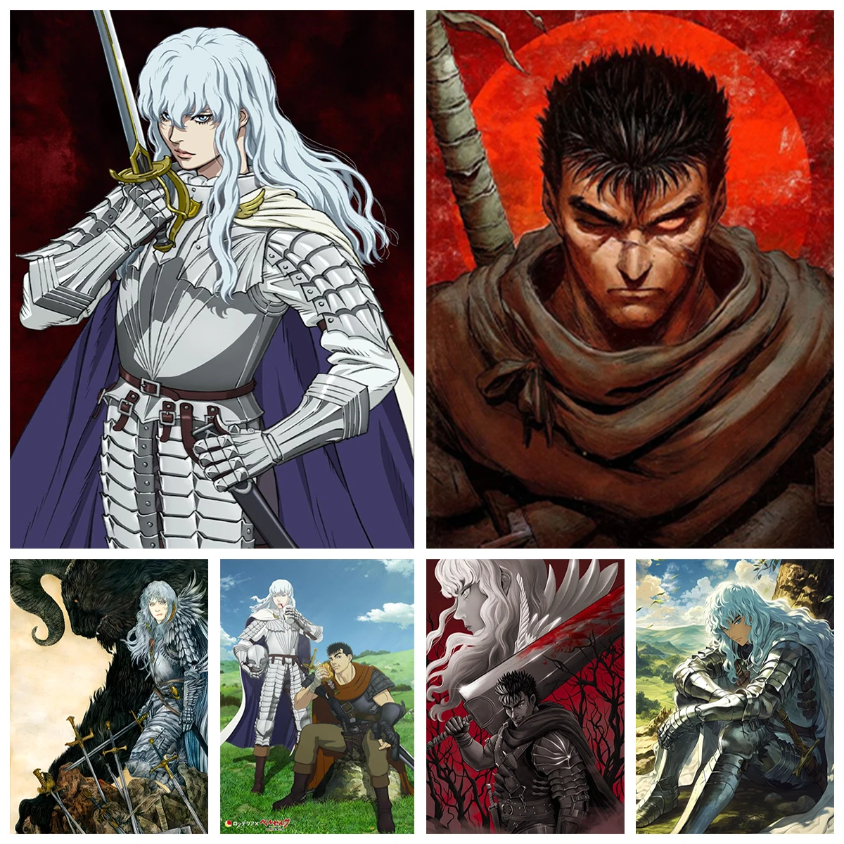 

BERSERK 5D алмазная живопись горячая кровь аниме гриффит картина DIY Алмазная вышивка гостиная комната Настенный декор ручная роспись