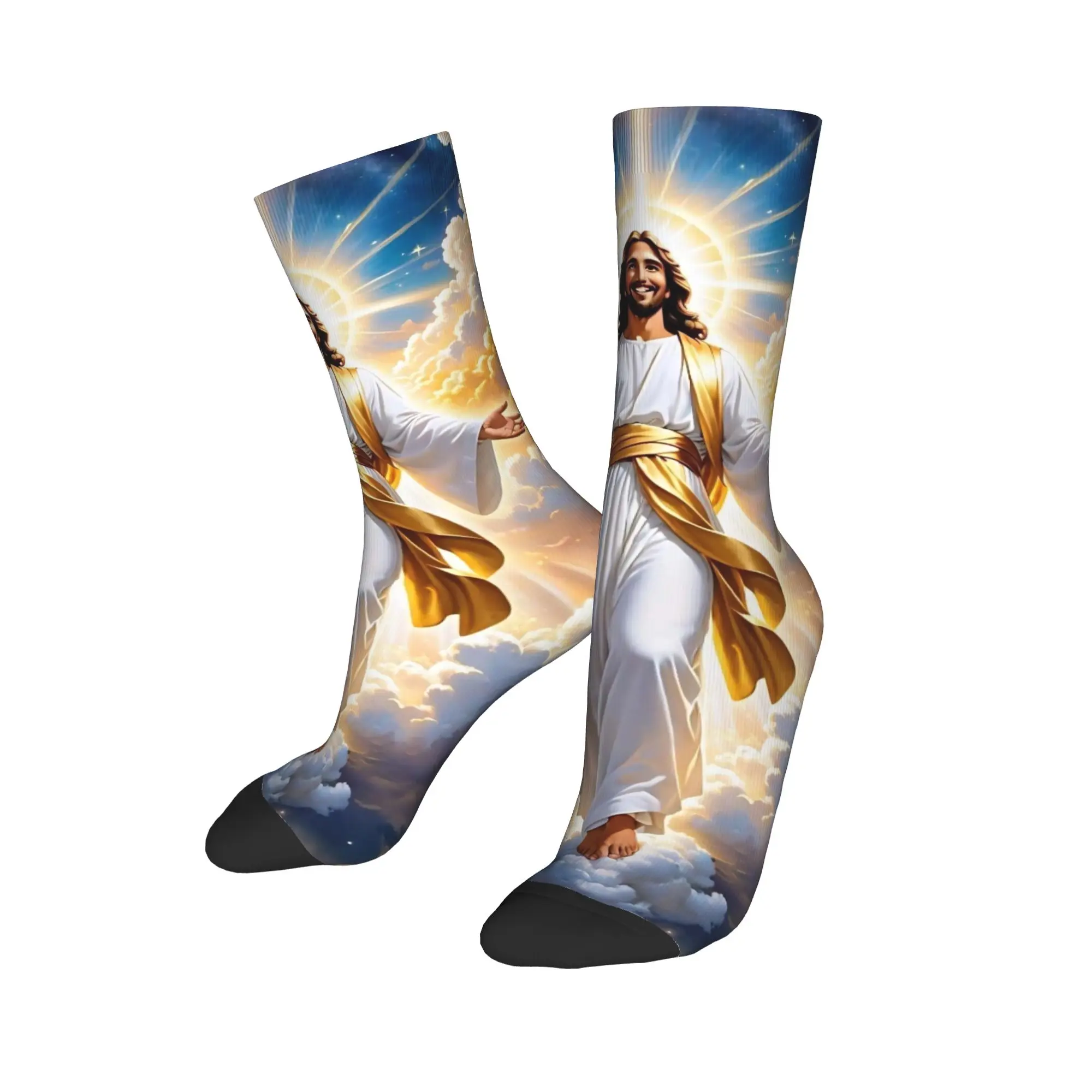 يسوع الارتفاع طباعة الجوارب جوارب القوطية الكبار الرجال متوسطة لينة تسلق الجوارب الخريف نمط مكافحة العرق الجوارب