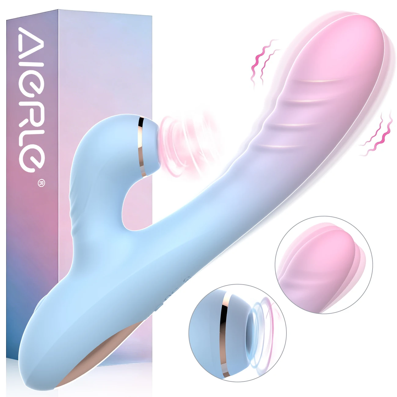 AIERLE Dildo Vibrator Saug-Vakuum-Stimulator für Frauen G-Punkt Klitoris-Stimulator Vagina-Massagegerät Dildo Sexspielzeug für Frauen