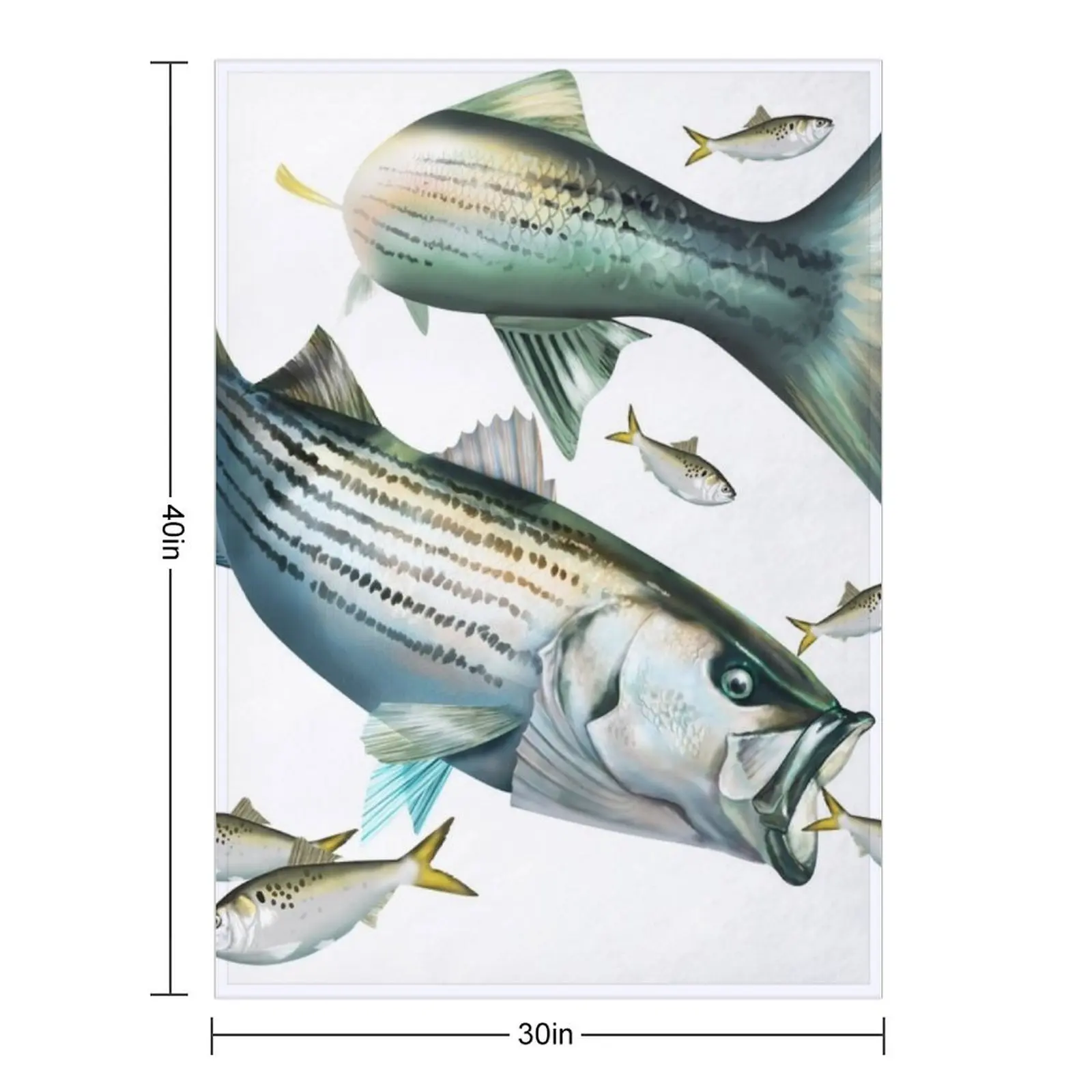 Striped Bass Chasing Menhaden Throw Blanket Sofa Vintage For Sofa Thin decorative Blankets For Bed Soft Blankets