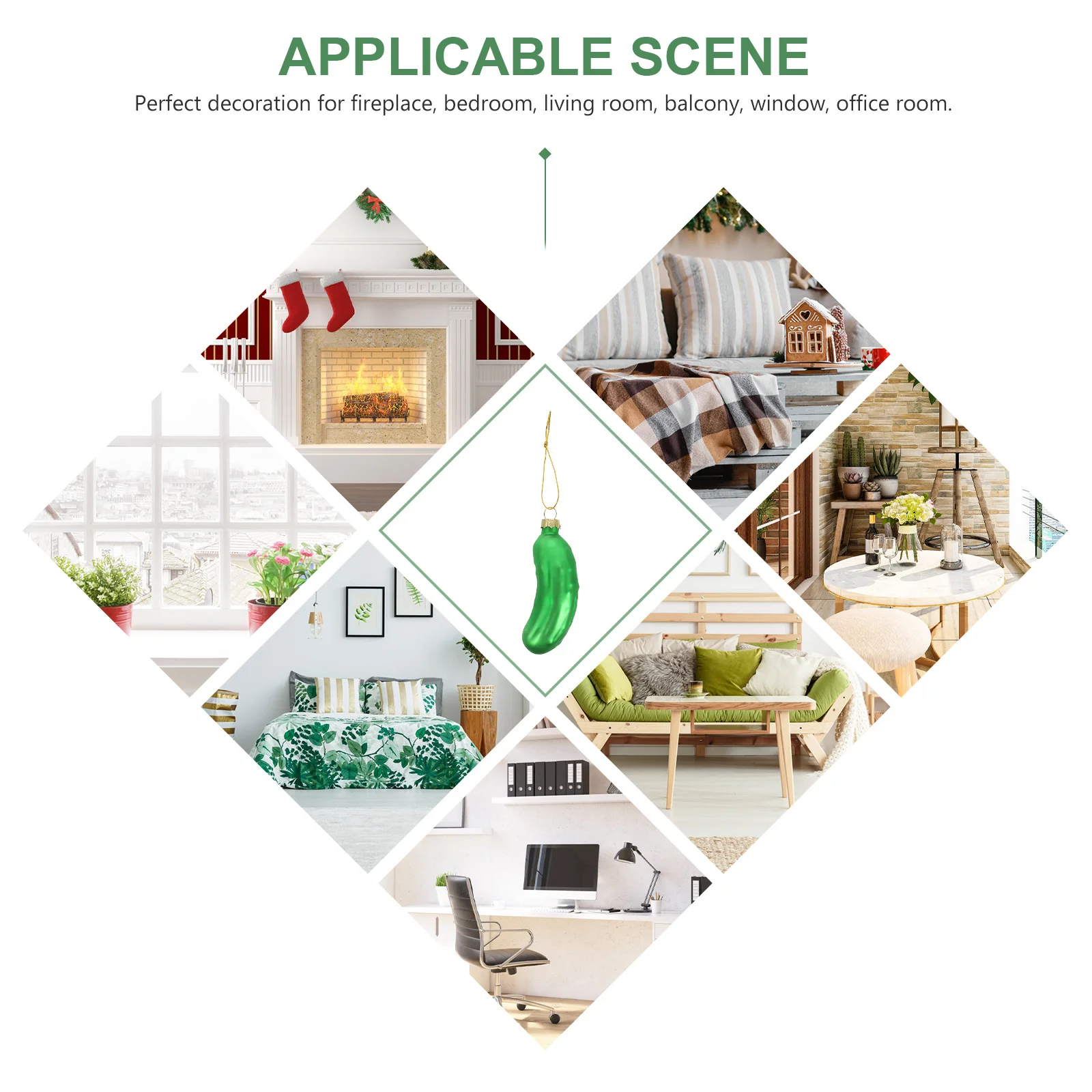 

Xmas Gurken Pendants Glass Pendants Classic Holiday Decor Sturdy Easy Hanging Tree Ornaments Reuseable Xmas Supplies