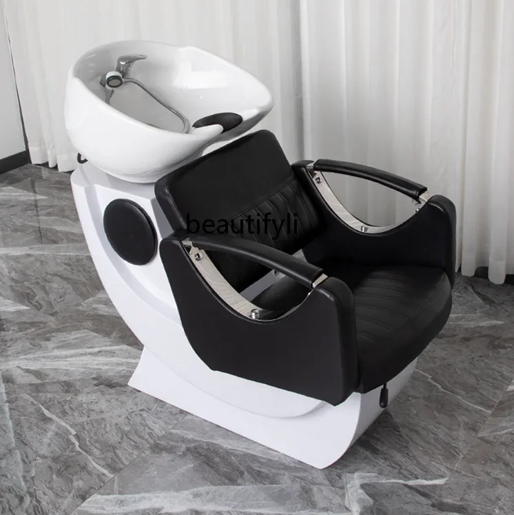 

45Barber Shop Sitting Hair-Washing Chair Spa Pressure-Resistant Barber Shop Shampoo Chair Hair Salon Simple Flushing