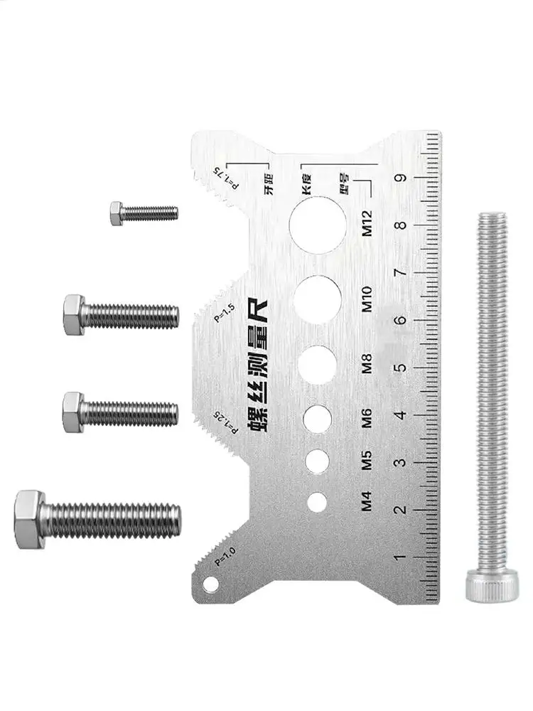 Gewindesteigungslehre, Messlineal, hohe Genauigkeit, Edelstahl für Schraube, Messlehre, Werkzeug, Bit, Bolzen, Mutter, Schraube, Handwerk