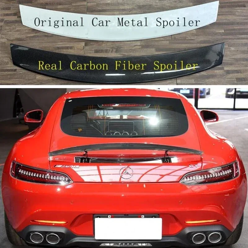 Real Carbon Fiber Spoiler For Mercedes Benz AMG GT GTS GTC C190 2015-2023 High Quality Rear Wing Trunk Lip Refits Spilers