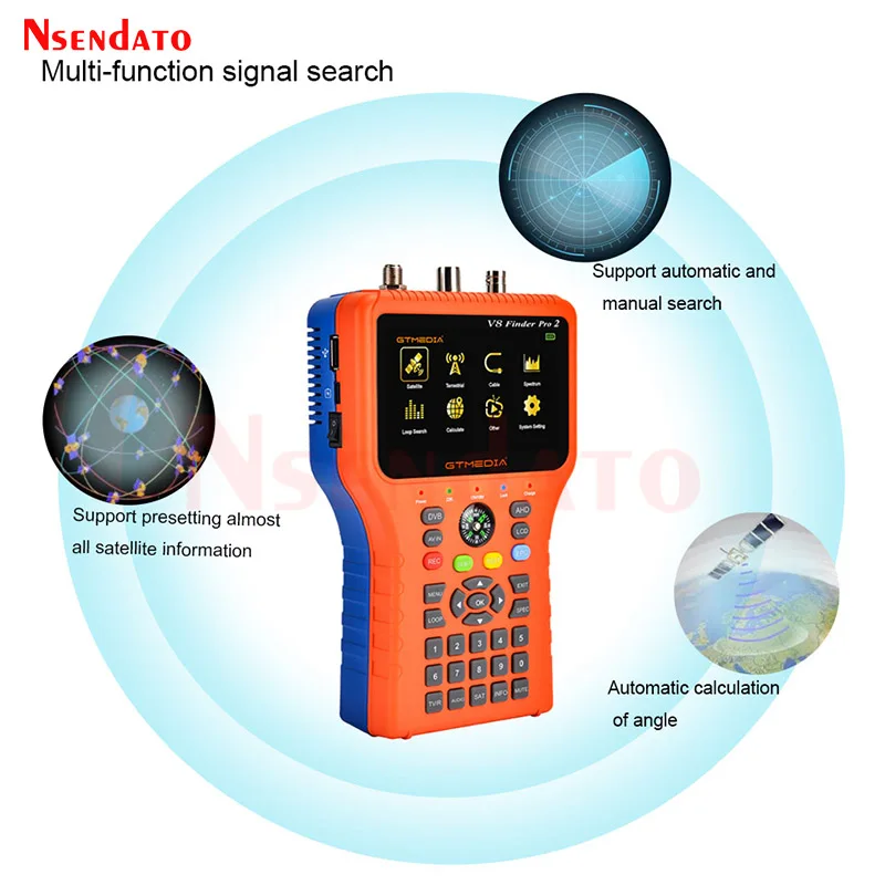 Sat finder pro 2 hd衛星信号,GTMEDIA-V8 sat finder,DVB-T2,DVB-S2X, DVB-S2, DVB-S, DVB-T2,自動パズル機能,azの角度,el for acm,iOS