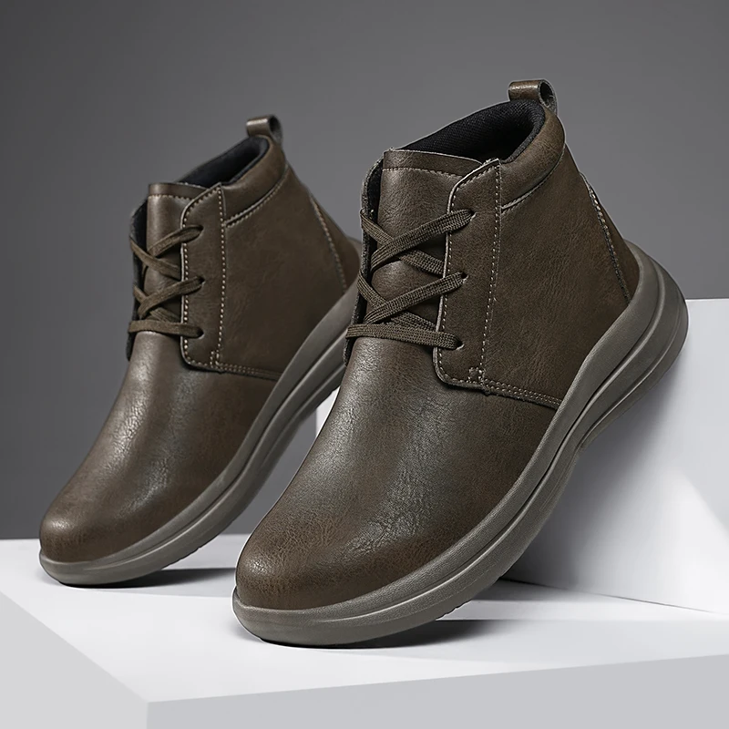 ML Sepatu Pria Kasual Klasik Pria Fashion Sepatu Bot Kerja Sepatu Bot Bertali