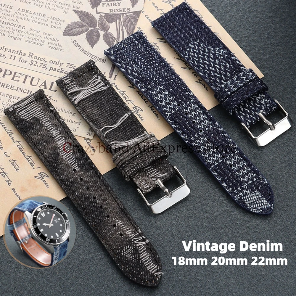 Casio New Denim Pattern Nylon Watch Band 18mm 20mm 22mm Universal Bracelet for Casio Vintage Strap for Seiko for Omega Men Women Wrist - Aliexpress Deal