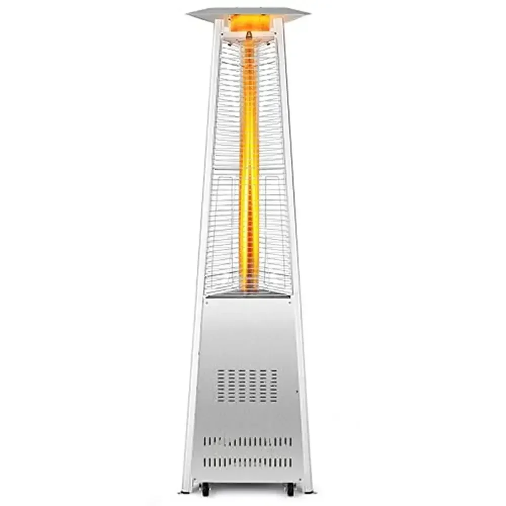 Outdoor Patio Propane Heater 42,000 BTU Portable Pyramid Heater with Safety Protections and Easy Ignition 92