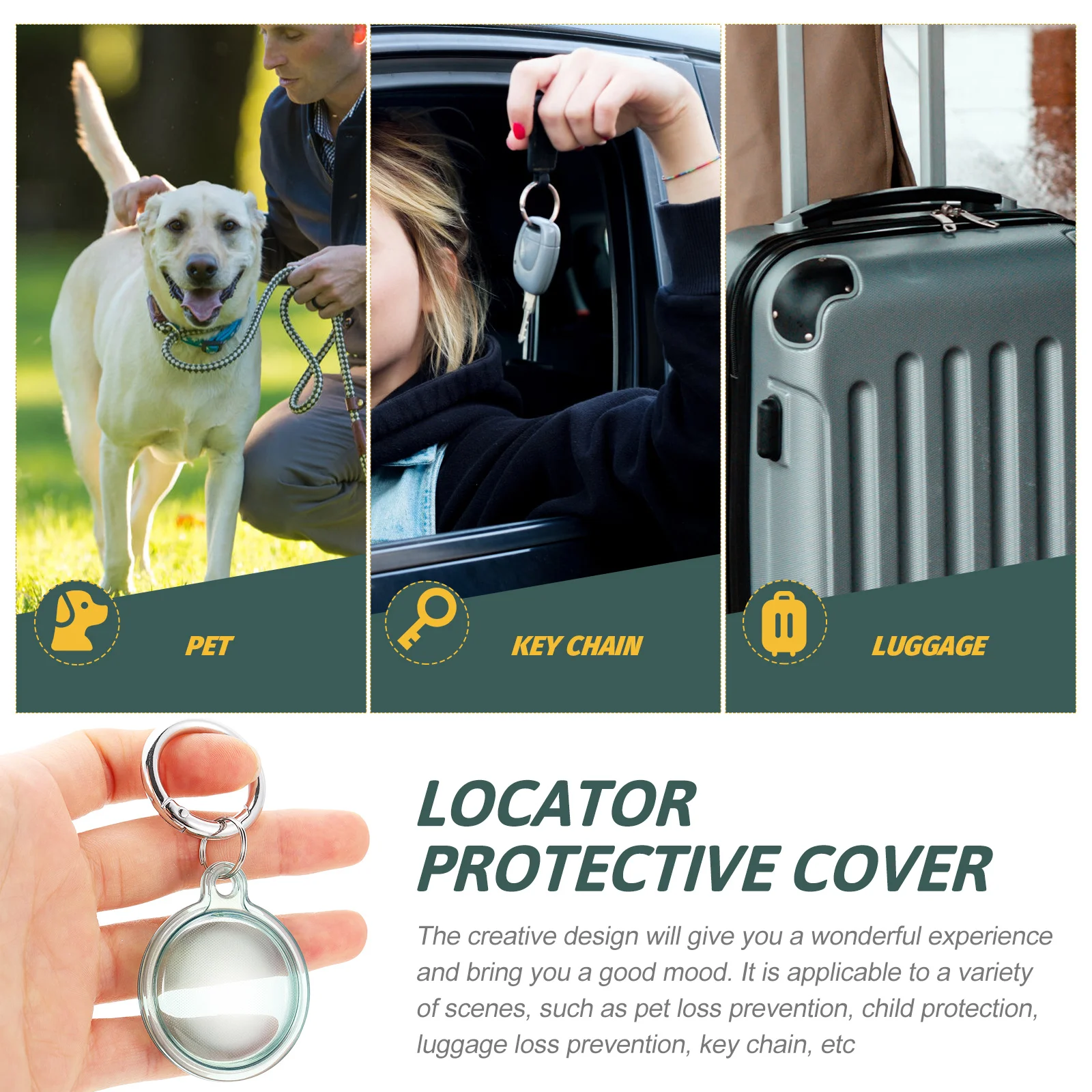 

Protective Cover Anti-lost Buckle Cute Holder Tag. Case Tags Box Accessory