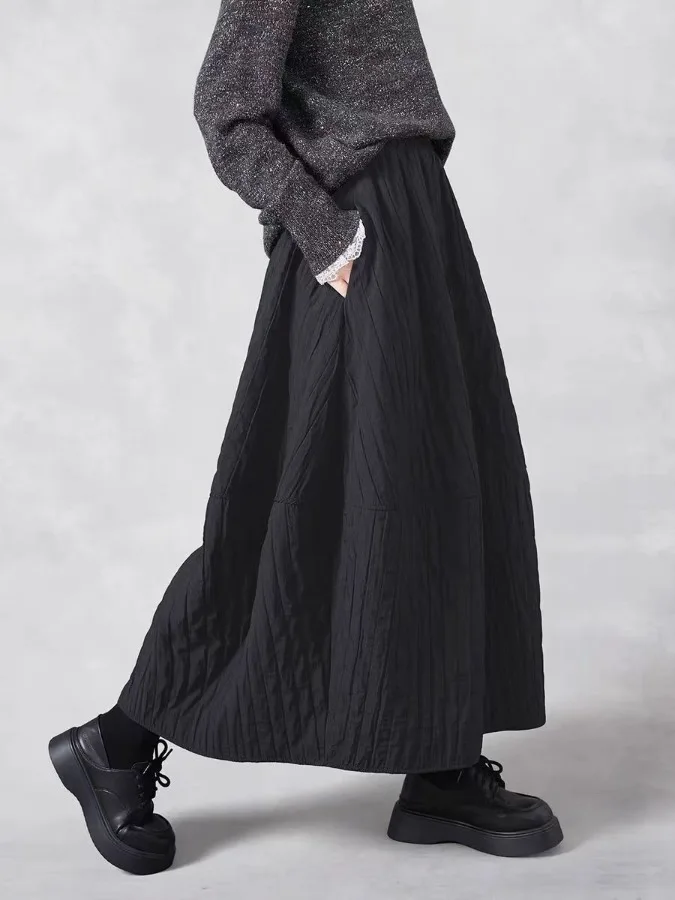 ارتفاع الخصر الأزهار فانوس تنورة المرأة Faion الدافئة تنوعا التخسيس منتصف طول ألف خط تنورة تخفيف Sle شتاء جديد وصول