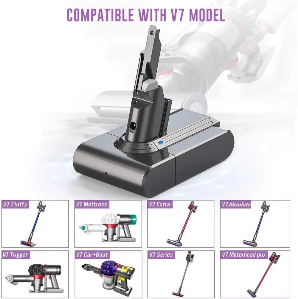 Nowa bateria litowo-jonowa 21,6 V 8000 Ah do odkurzacza Dyson V7 Animal Pro.