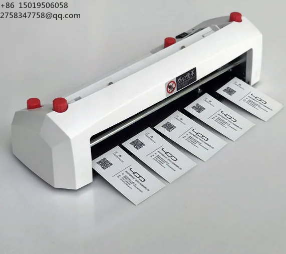 Hot Sale Heavy  Micro Adjustment Electric Business Card Photo Cutting Machine Right Angle Size 90 * 54mm Cutting 300g