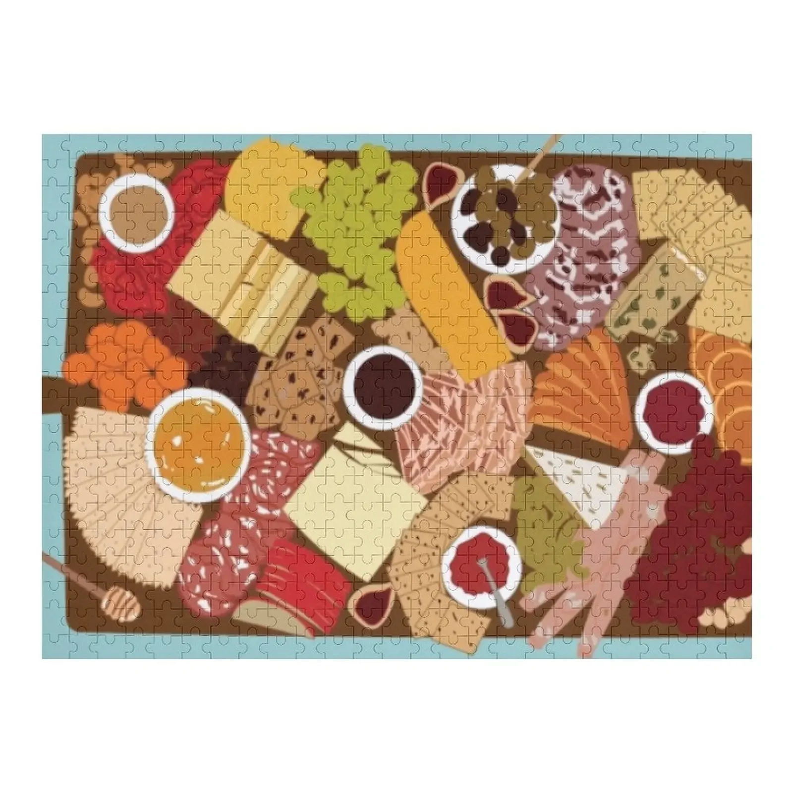 Tavola di salumi/tavola di formaggio Jigsaw Puzzle per bambini in legno adulti Jigsaws in legno per adulti Jigsaw Pieces Puzzle per adulti