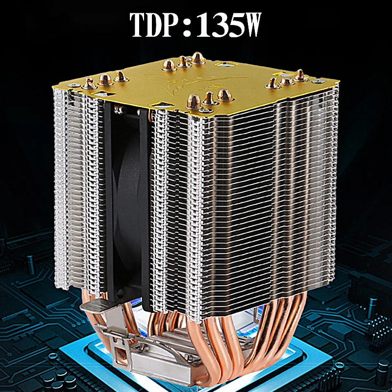 

QIUzAim Air-cooled 6 Heat Pipe Twin Towers CPU Cooling 90mm Fan Installing LGA115x 1200 1700 1356 AMD 2011 x79 x99 E5 i3 i5 i7