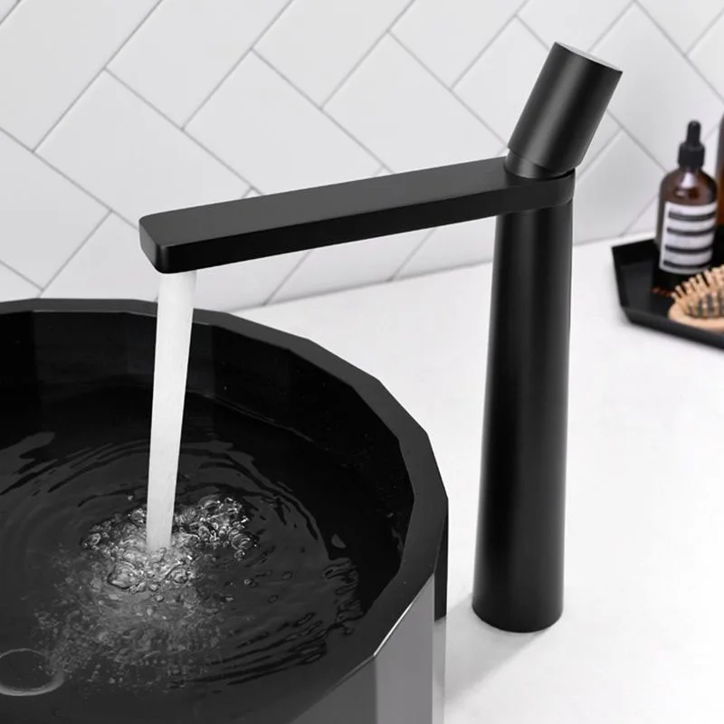 

Modern Bathroom Basin Tap with Rotatable Handle, Hot Cold Mixer, 2 Heights, White/Black/Chrome for Vanity Sink