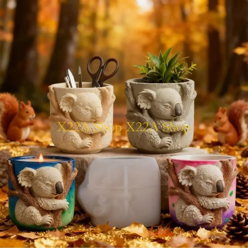 Unique Koala Pattern Silicone Mold for Resin Crafts Jewelry Holder Plant Pots Art
