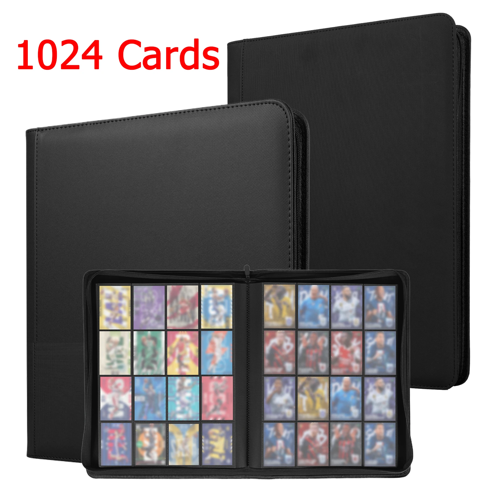Trading Card Binder - 12/16 Taschen Kartenalbum 480/1024 Sammelkartenhalter PU-Einband