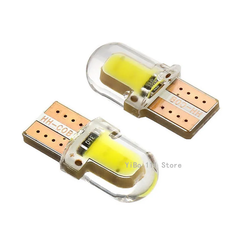 1/5/10/100/200PCS LED License Plate Light Bulbs W5W T10 COB 4SMD Parking Wedge Clearance Lamp Canbus Silica Bright Auto