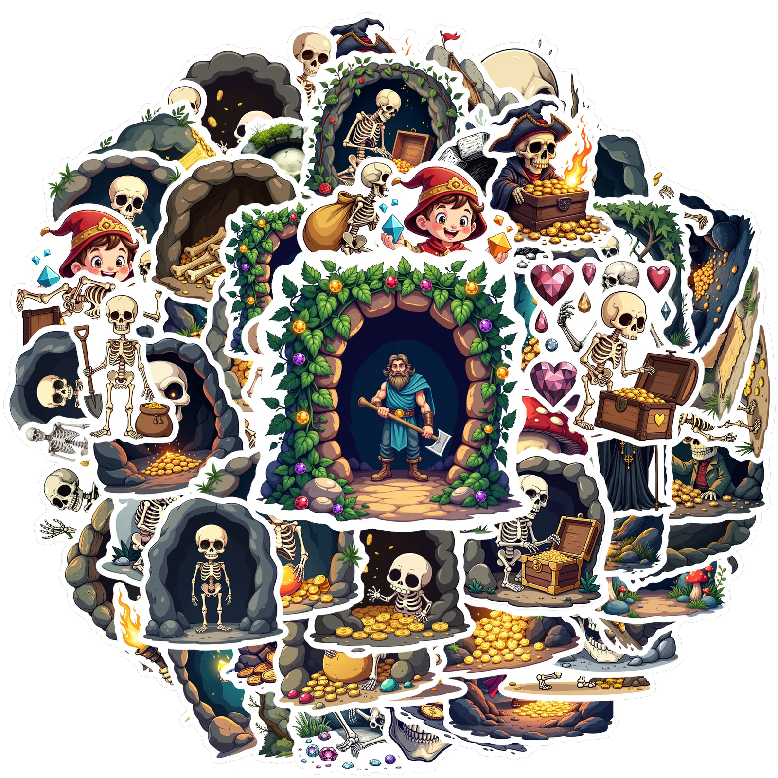 35pcs-100pcs Spooky Stickers Cartoon Pirate Stickers Stickers For Notebook Luggage Mobile Phone Cup DIY Phone Guitar