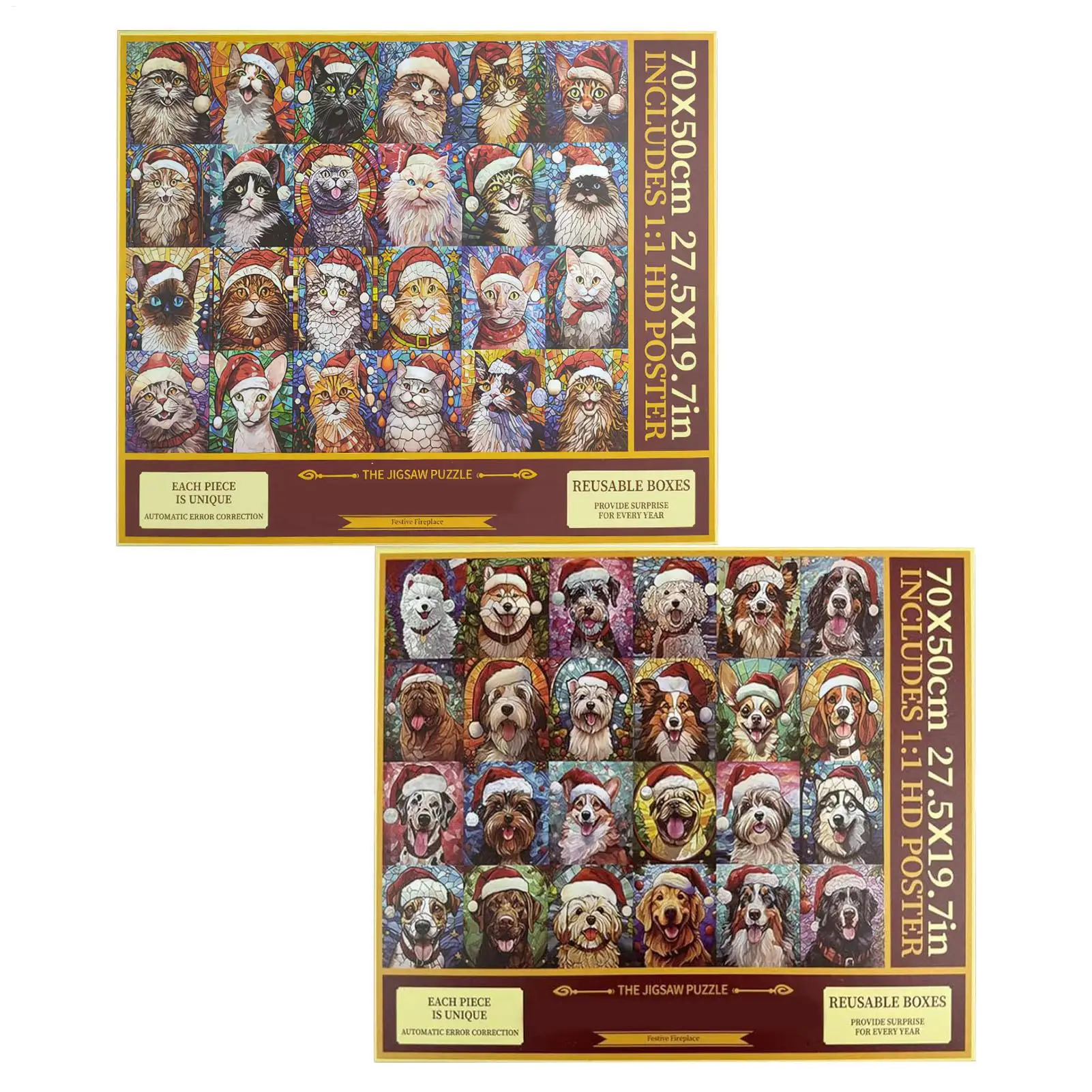 

2025 Puzzle Advent Calendar 1000 Pieces Pet Theme Jigsaw Puzzle Christmas Countdown Calendar for Kids Adults Holiday Gifts