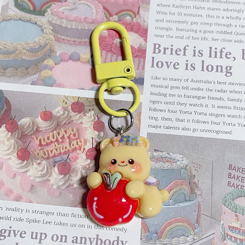 Cute Thailand Butter Bear Keychain Stuffed Butterbear Doll Keychain Cartoon Doll Key Holder Bag Pendant Couple Gift