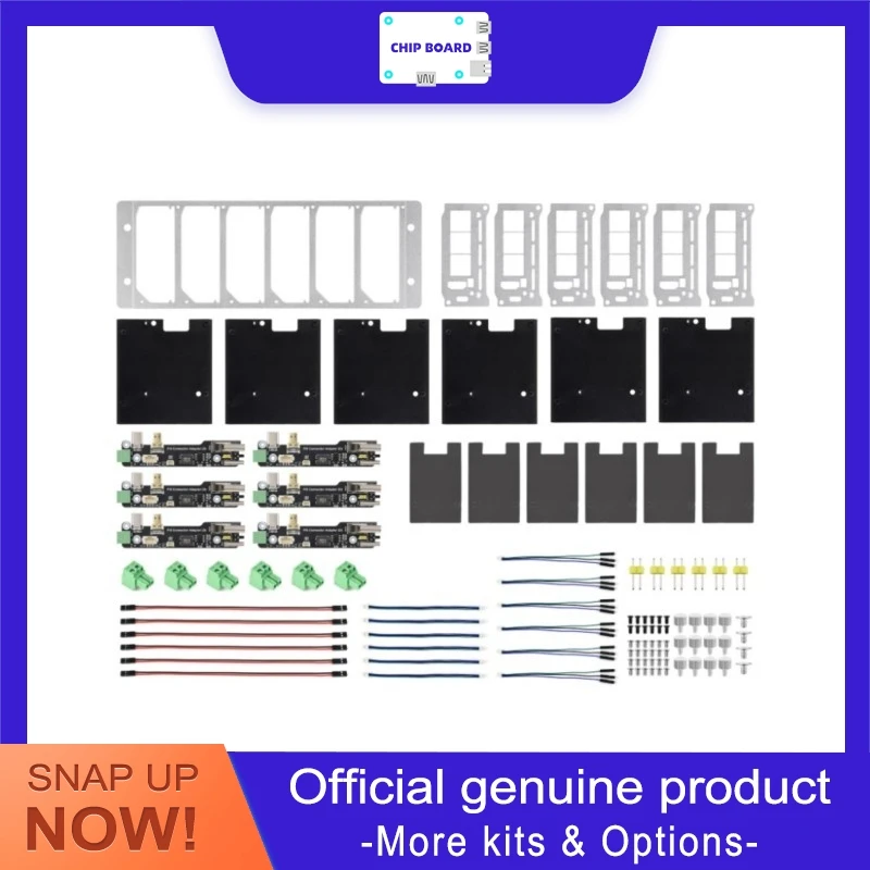 Waveshare PiRack-M6F Shelf for Raspberry Pi 4 and 5, 2U Frame Turning Six Nodes into a Cluster Server Stack