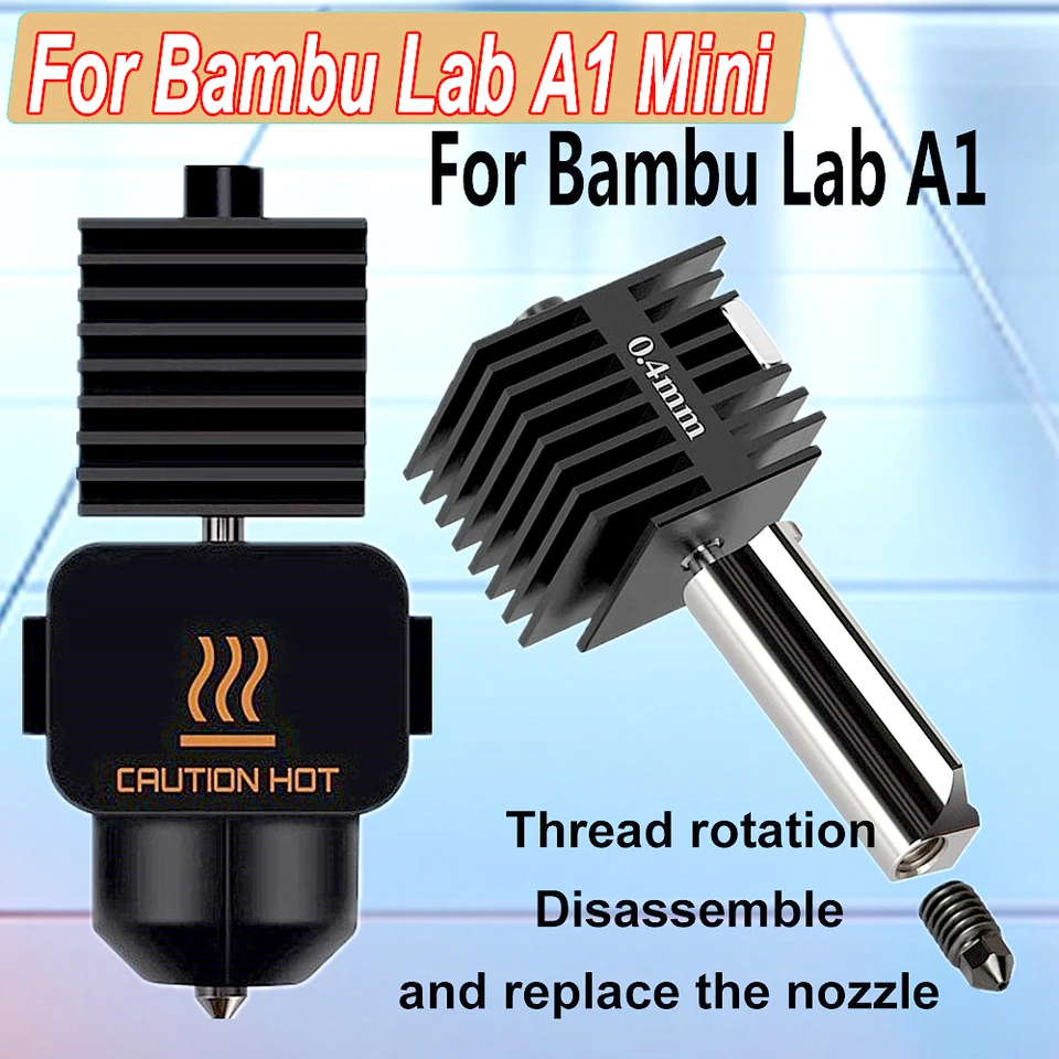 Bambu Lab A1ホットエンド3Dプリンターアクセサリー用ノズル硬質鋼