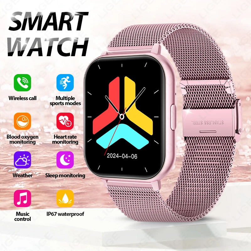 

FOXBOX Smart Watch Sports Fitness Sleep Monitoring Weather Alarm Clock Bluetooth Call Information Waterproof Women's Smartwatch