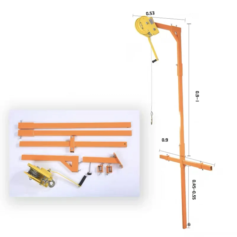 

NEW 1200 lb Manual Stainless steel, outside installation lifting crane self-locking manual winch assembly air conditioner