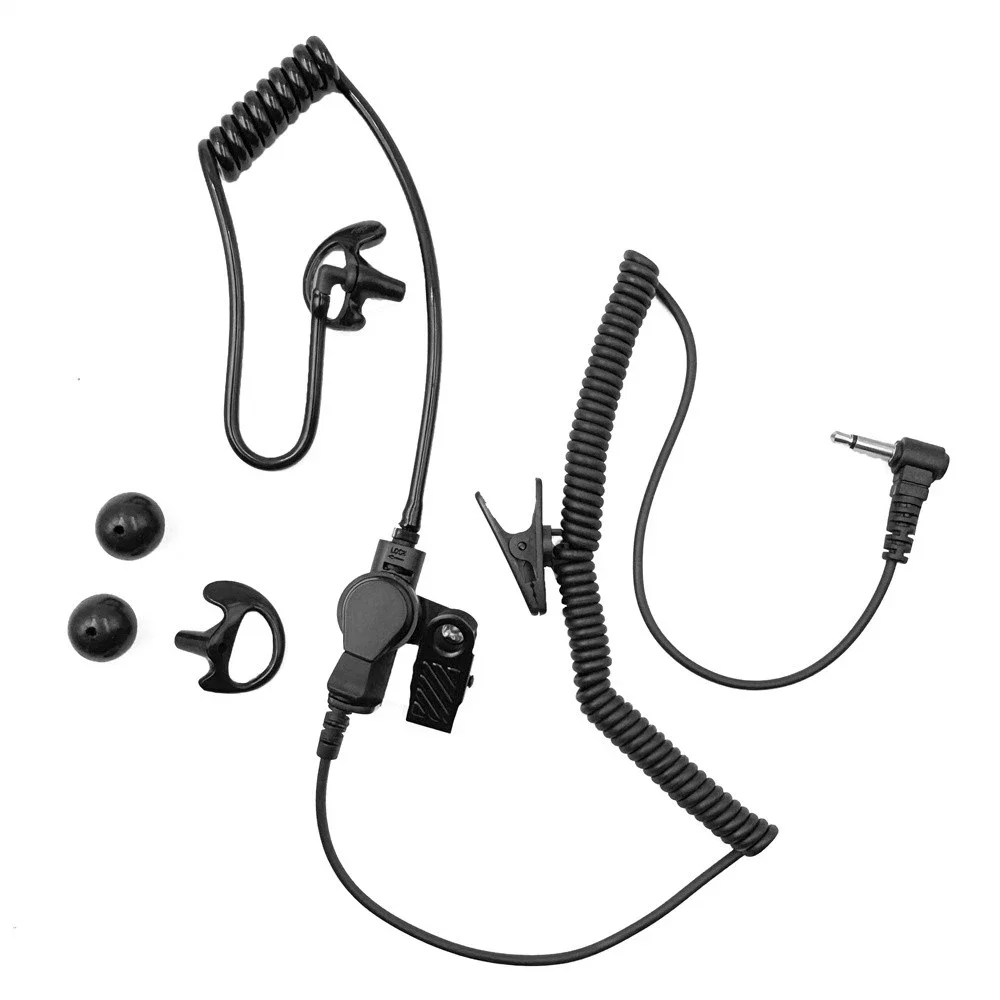 3.5mm Acoustic Tube Headset Strong 3.5mm Earphone Accessory Two-Way Radio Earpiece Black Acoustic Tube Earbud For Business