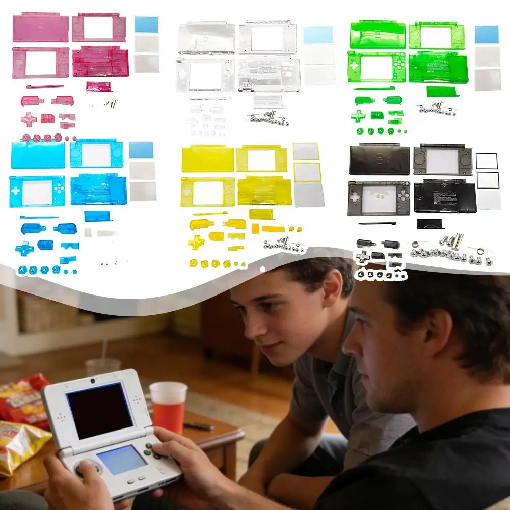 

Набор для самостоятельной замены корпуса для Nintendo DS Lite NDSL, прозрачный полный комплект, аксессуары для игровой консоли