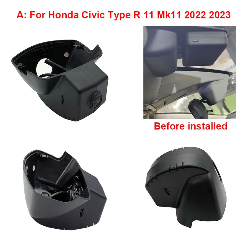 2160P HD DVR 4K Wifi Front & Rear Dashcam OEM Plug And Play Camera For Honda CRV ZRV Civic Type R 11 Mk11 FE FL FL5 2022 2023