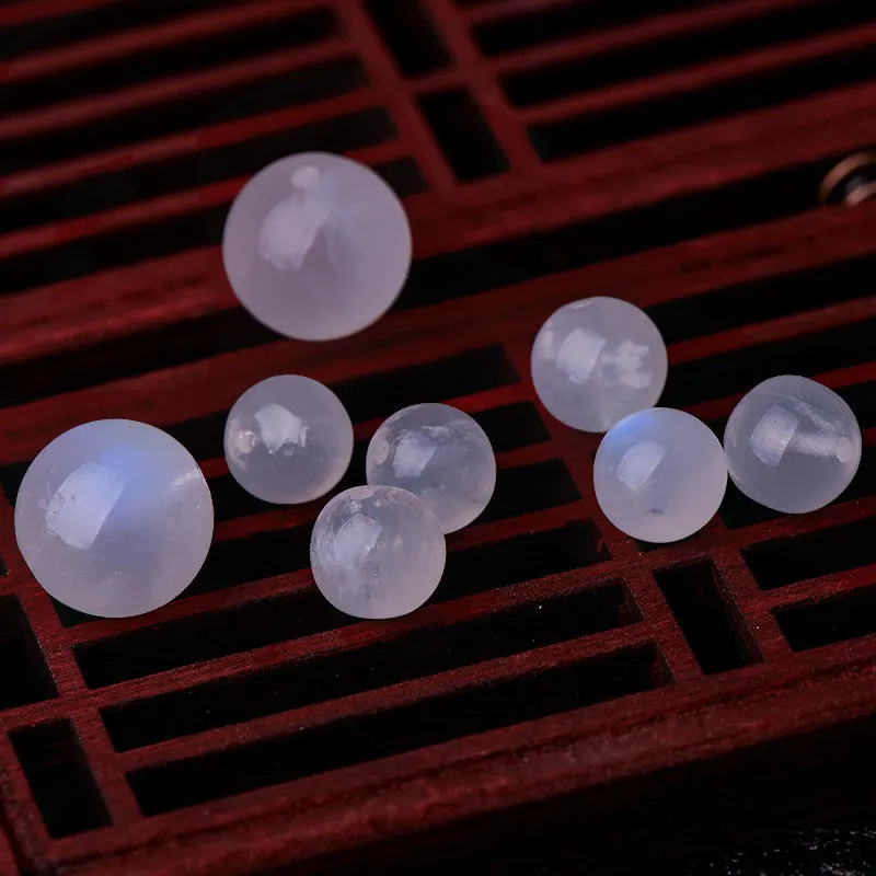 Snqp 8a Grade Natural Blue Moonstone Loose Beads Strong Blue Glow Lucky Blessing Healing Crystals For Diy Jewelry Making Bracele